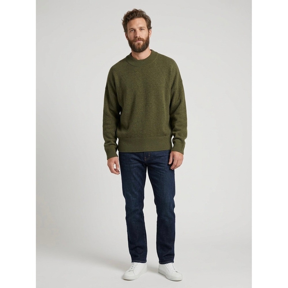 Structure Vintage 90s Lambswool Blend Crewneck Sweater Olive Green Mens XL